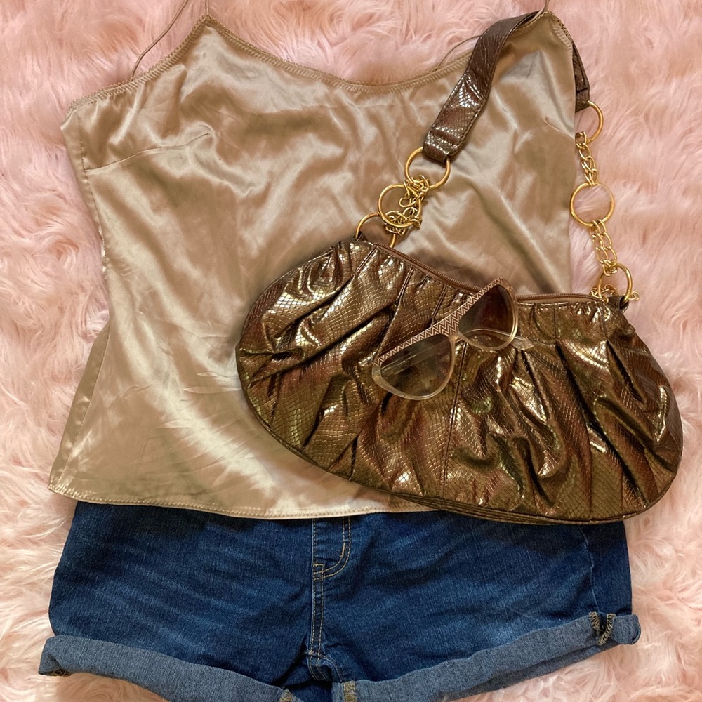 Giannini Gold Faux Leather Snakeskin Bag - Picture 10 of 15